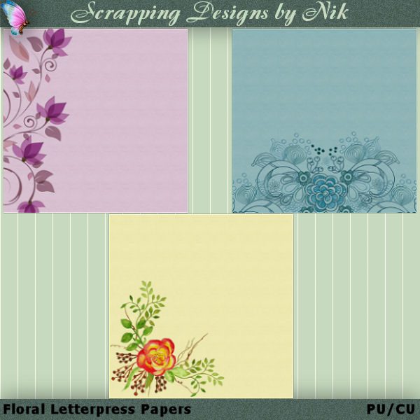 Floral Letterpress Papers