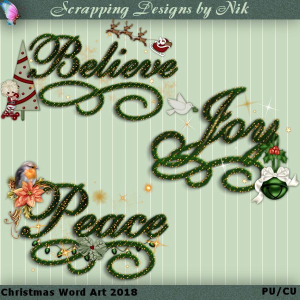 Christmas Word Art 2018