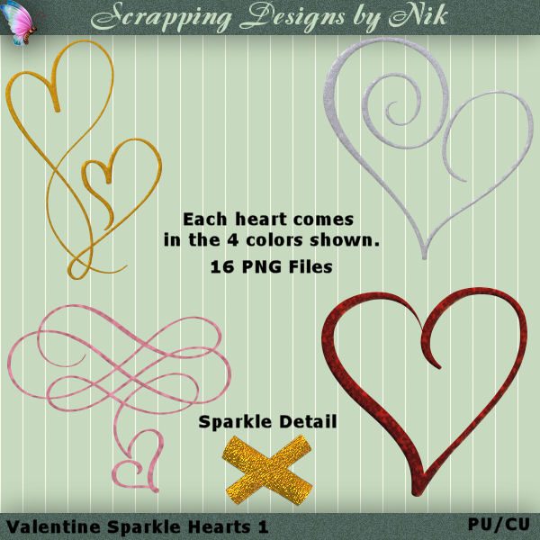 Valentine Sparkle Hearts 1