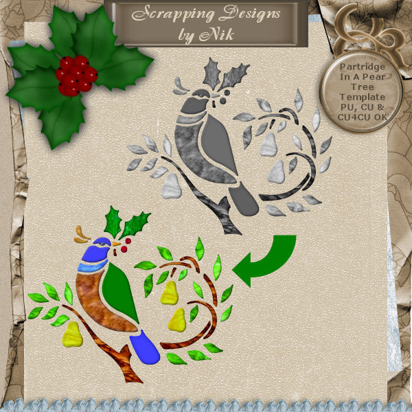 Partridge In A Pear Tree Template