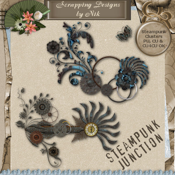 Steampunk Junction Floral Clusters II