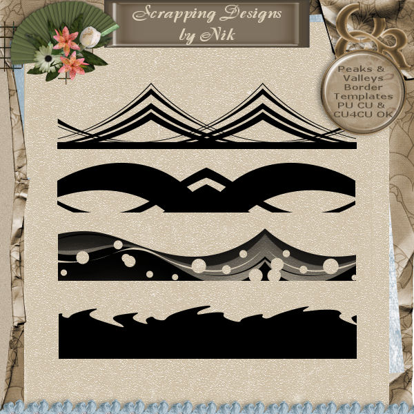 Peaks & Valleys Border Templates