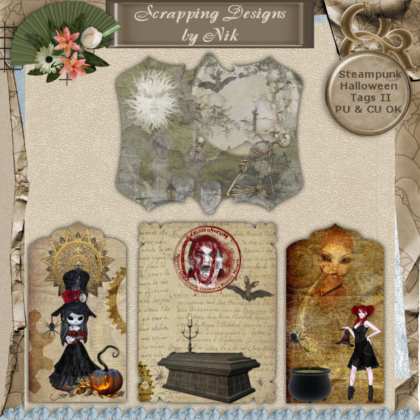 Steampunk Junction Halloween Tags II