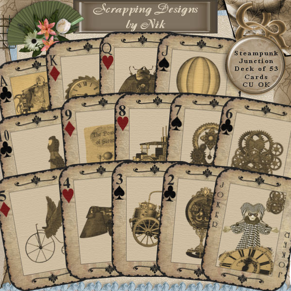 Steampunk Junction Deck of Cards
