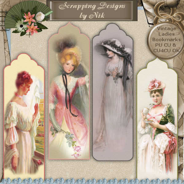 Vintage Ladies Bookmarks