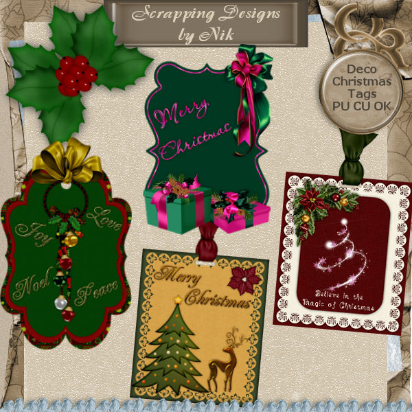 Decorated Christmas Tags