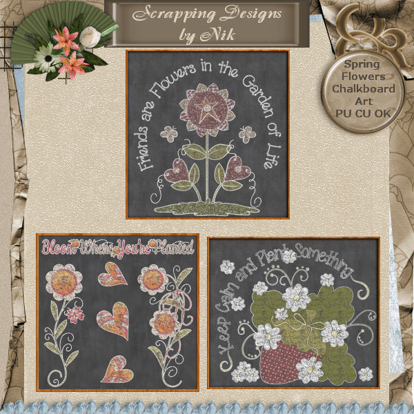 Spring Flowers Chalkboard Art