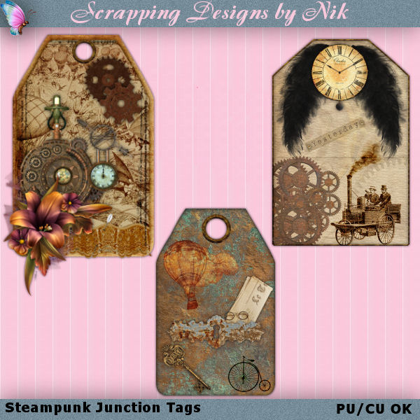 Steampunk Junction Tags