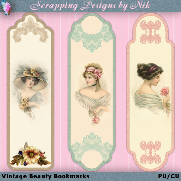 Vintage Beauty Bookmarks