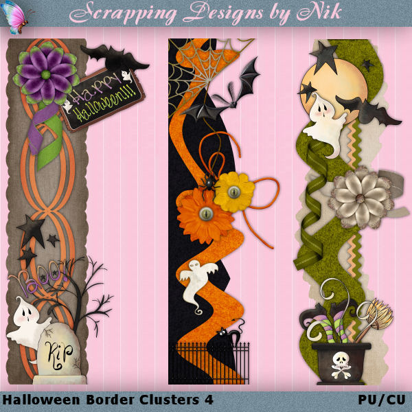 Halloween Border Clusters 4