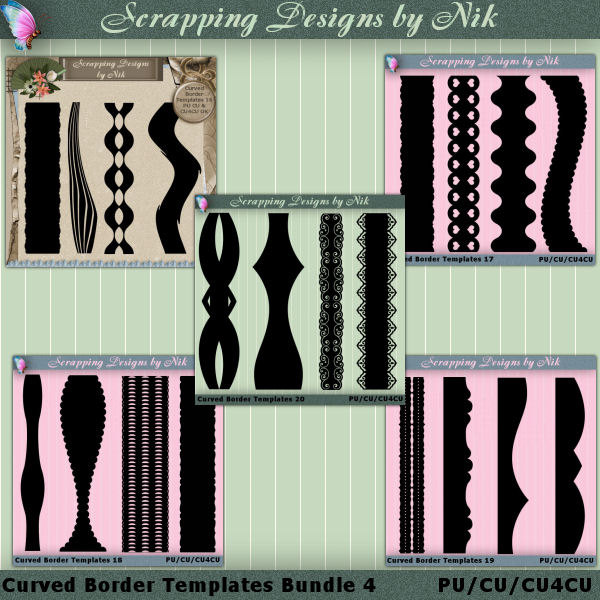 Curved Border Templates Bundle 4